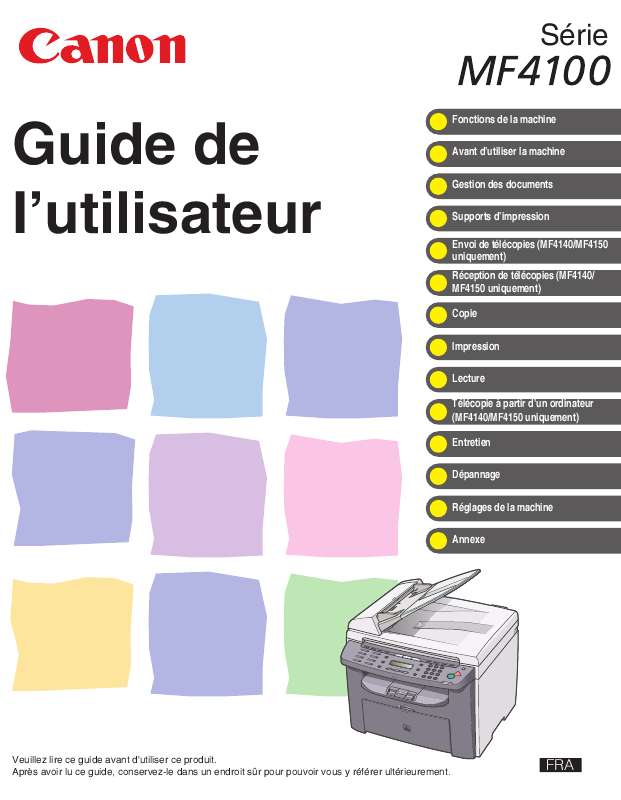 Notice CANON I-SENSYS MF4120 - imprimante Trouver une solution à un ...